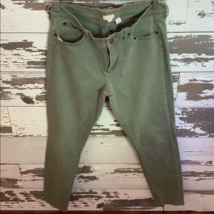 J crew green stretch skinny jeans